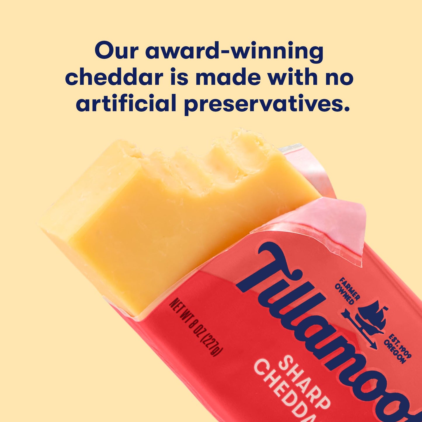 Tillamook Sharp Cheddar Cheese, 8 oz (Packaging May Vary)