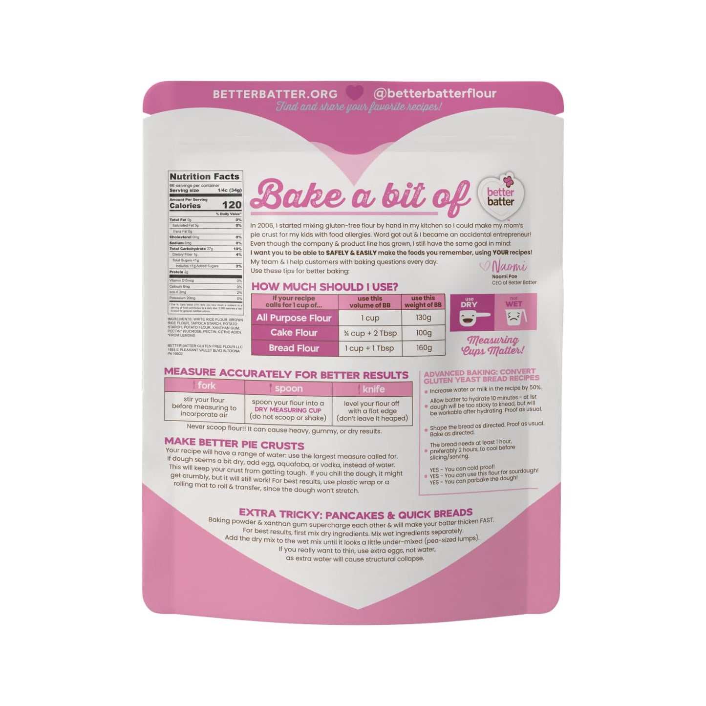 Better Batter Original Blend Multipurpose Gluten Free Flour 5lb - Certified GFCO, Vegan, Kosher, Non-GMO - Top 9 Allergen Free,