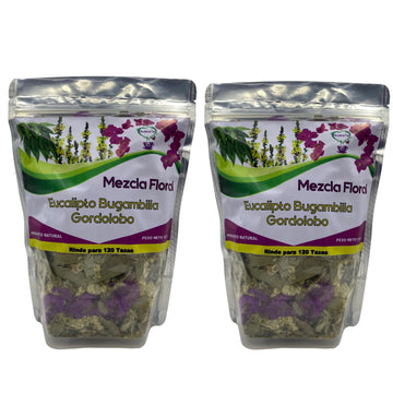 Eucalyptus, Bugambilia, Mullein Herbal, Quiere Te, Mix 5.3 oz (150 grams), 2 Pack, Up to 200 Cups, Resealable bag, Eucalipto, Bo