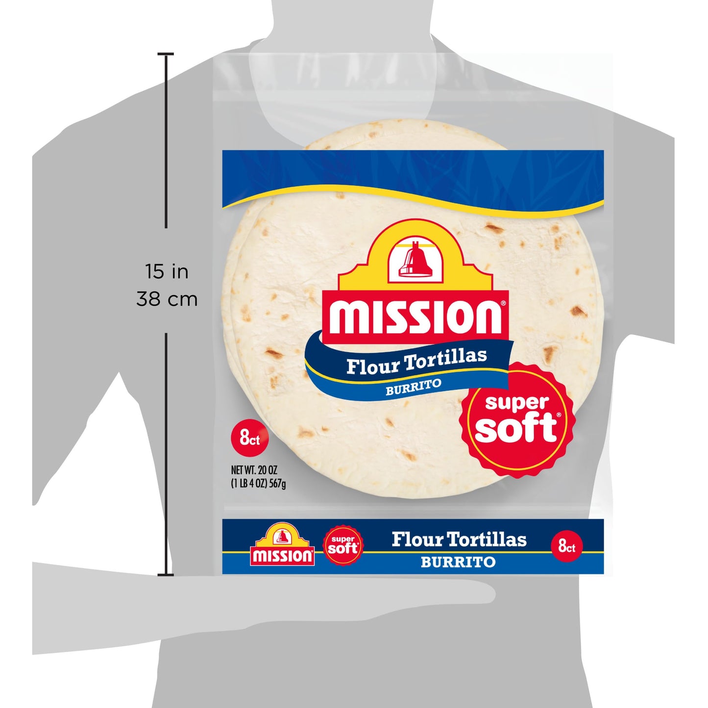 Mission Burrito Flour Tortillas, Large Size, 8 Count, Trans Fat Free