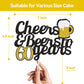 Cheers To 60 Years Cake Topper, Happy 60Th Birthday Cake Topper, 60Th Anniversary Birthday Party Supplies Black And Gold Glitter