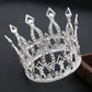 Crown Cake Topper Rhinestone Crystal Handmade Tiara Cake Decoration For Baby Shower Birthday Wedding Party Favors (Silver)