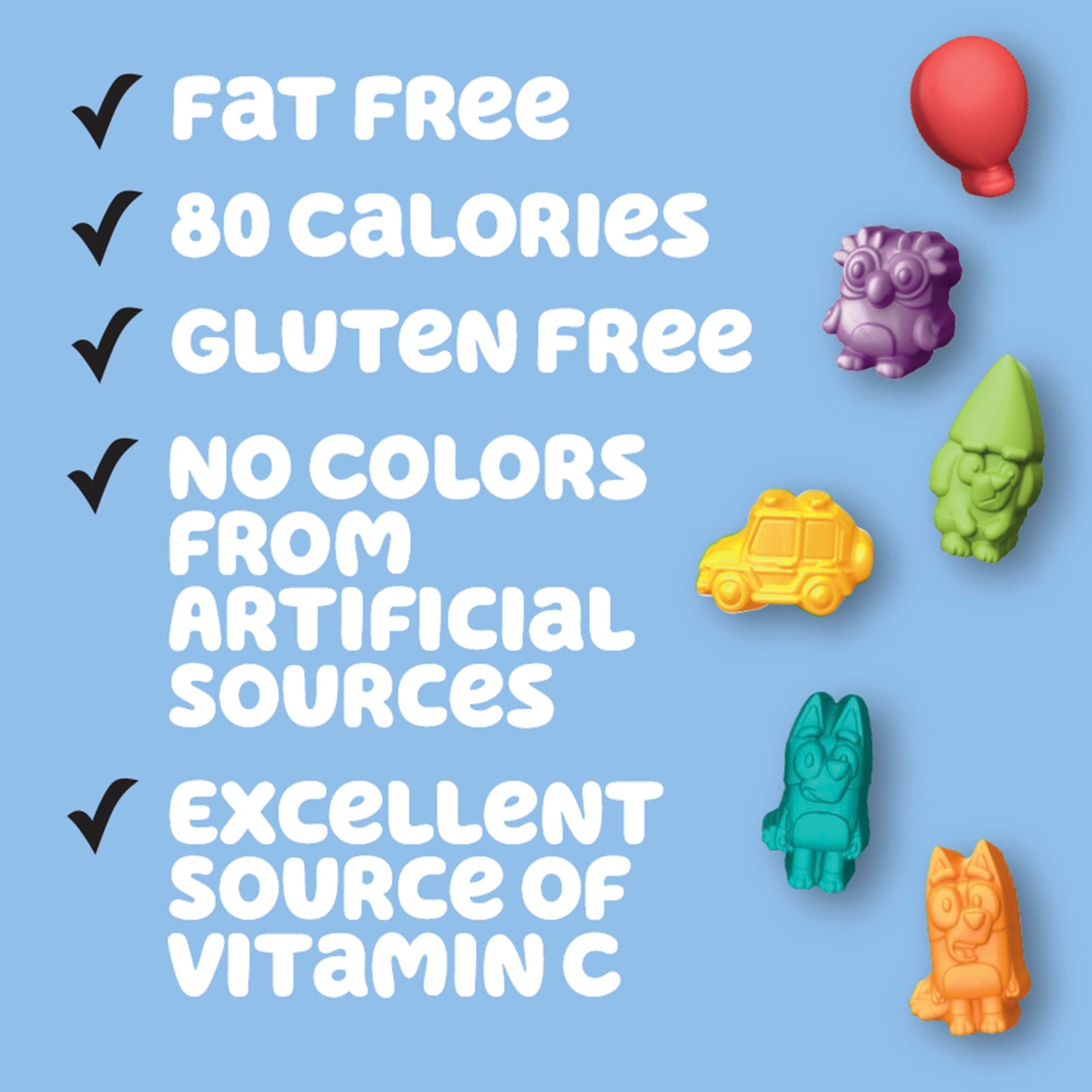 Bluey Fruit Flavored Snacks, Gluten Free, Kids Snacks, Family Pack, 40 Ct, 32 oz