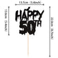 1 Pcs Halloween Theme Happy 50Th Birthday Cake Topper Glitter Cheers To 50 Years Bat Halloween Cake Pick For Halloween Happy 50T