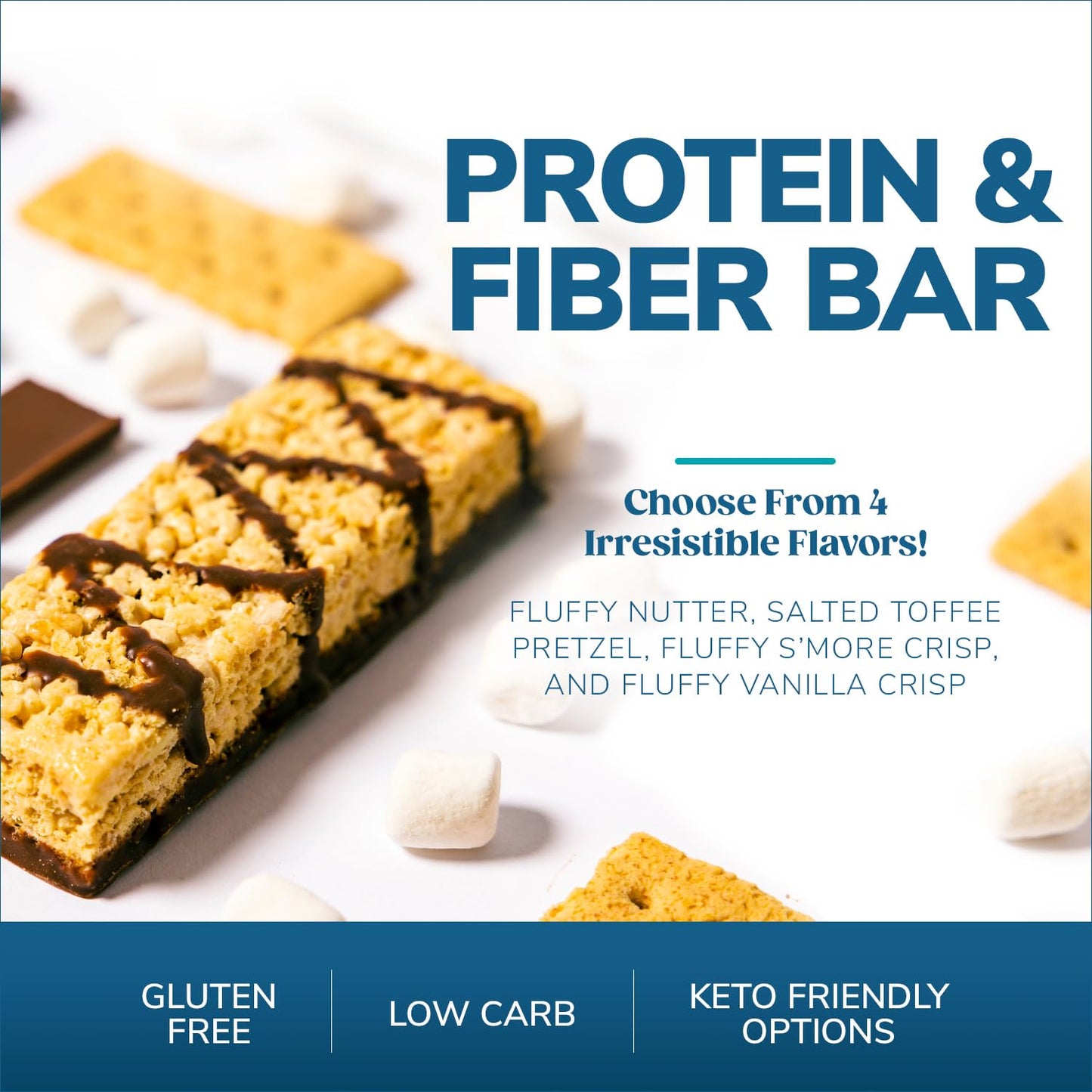 WonderSlim Protein & Fiber Bar, Fluffy Nutter, 15g Protein, 6g Fiber, Gluten Free (7ct)