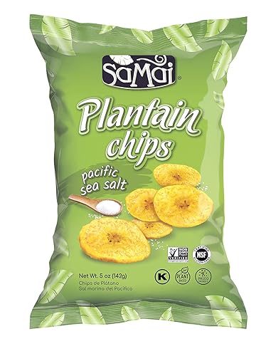 Samai Pacific Sea Salt Plantain Chips 5Oz (Pack Of 8) - Gluten Free, All Natural, Non-Gmo And Kosher