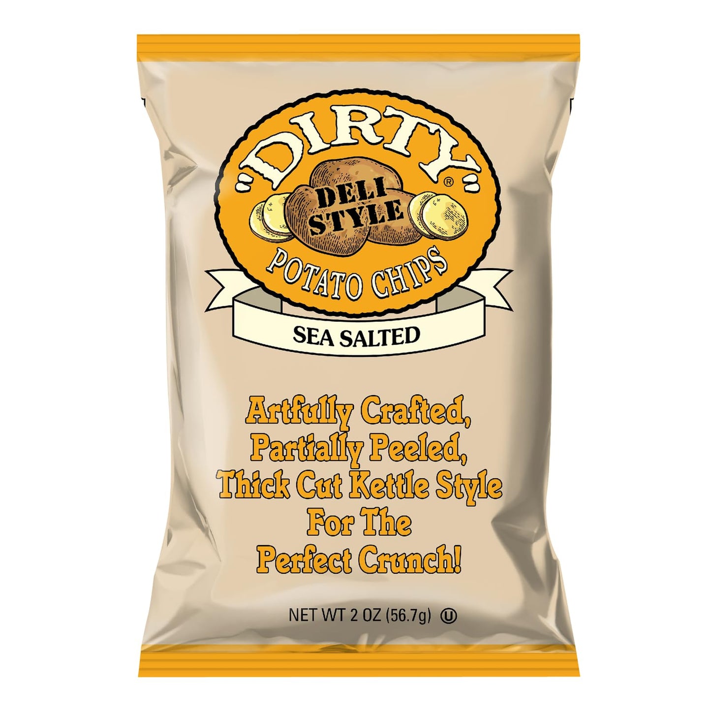 Dirty Sea Salted Potato Chips, 2 Ounce - 25 Per Case.