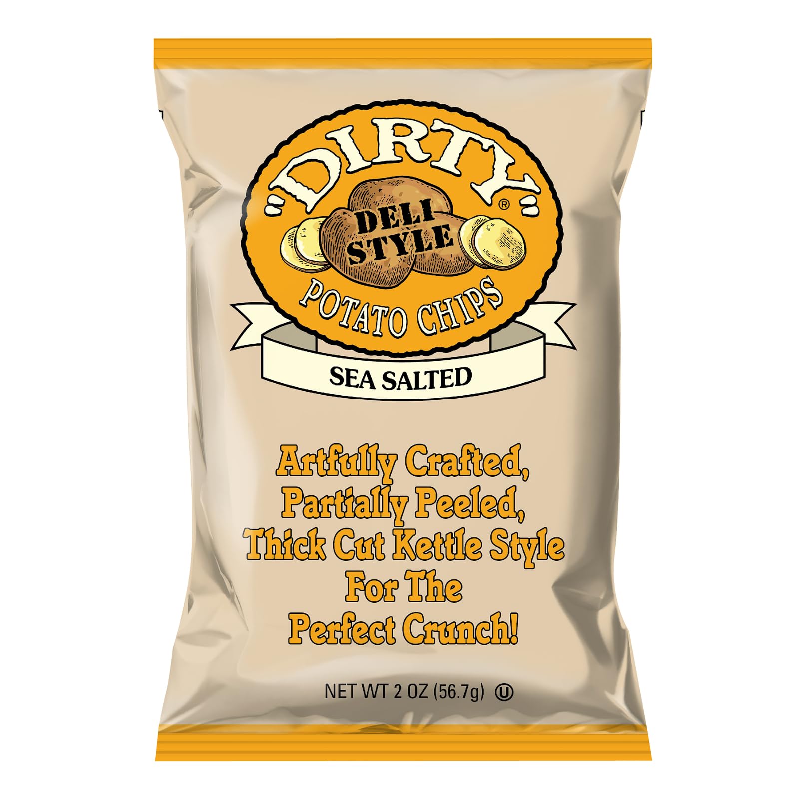 Dirty Sea Salted Potato Chips, 2 Ounce - 25 Per Case.