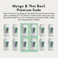 Something & Nothing Mango & Thai Basil Flavored Sparkling Water | Lightly Carbonated & Full of Flavor with Added G & Lemon Juice | Vegan & Low Calorie enhanced Soda | 12 Fl Oz Cans (Pack of 12)