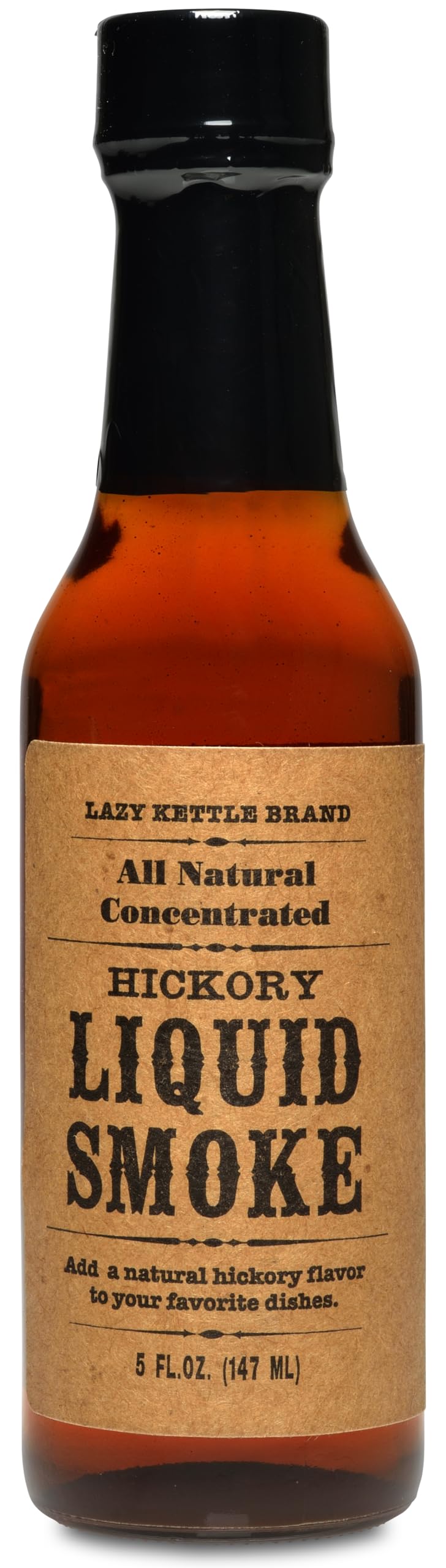 Lazy Kettle All Natural Liquid Smoke - Hickory Flavoring for Meat, Fish, Cheese, Sauces - 5 Fl Oz (Pack of 1)
