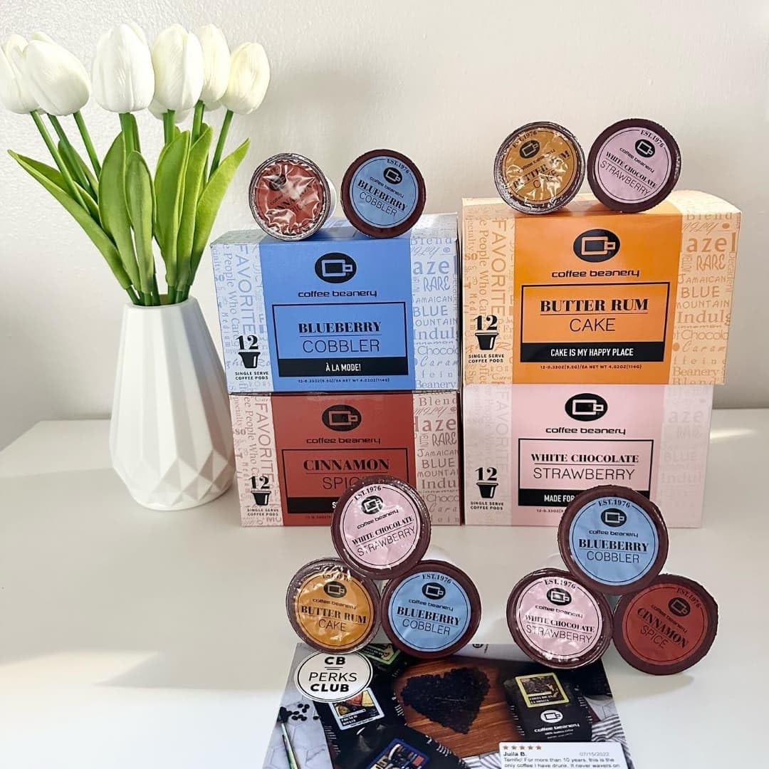 Cinnamon Spice Coffee Pods by Coffee Beanery - Medium Roast Arabica Coffee, 12 Count Pack