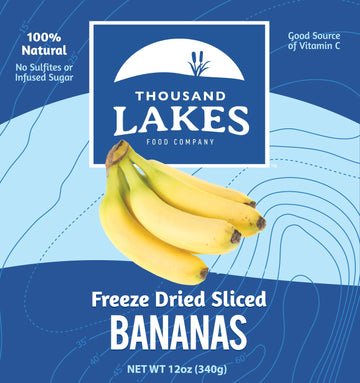 Thousand Lakes Freeze Dried Fruit - Sliced Bananas - Bulk 12 ounces | No Sugar Added