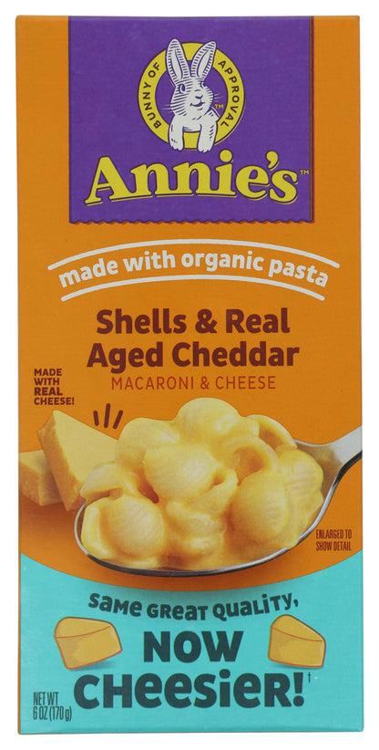 Annie s Homegrown Shells and Real Aged Cheddar, 6 Ounce