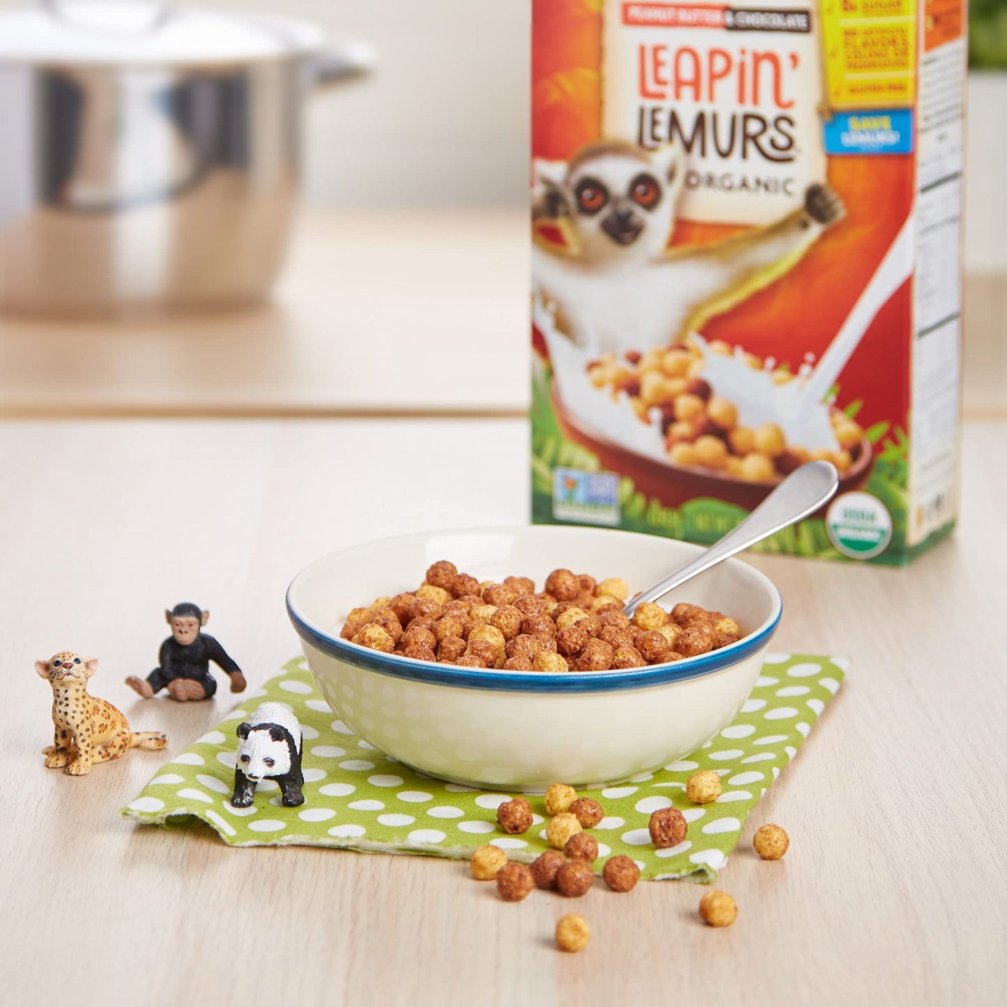 Leapin Lemurs Peanut Butter & Chocolate Organic Cereal, 10 Oz Box, Gluten Free