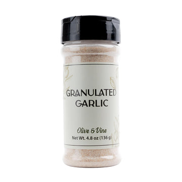 Olive & Vine Granulated Garlic, Savory & Aromatic, Seasoning for Pasta, Roasted Vegetables, Grilled Meats, Rich Tradition, Authe