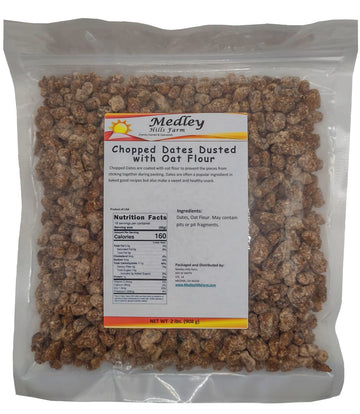 Medley Hills Farm Chopped Dates Dusted with Oat Flour, No Added Sugar, 2 lbs Resealable Bag