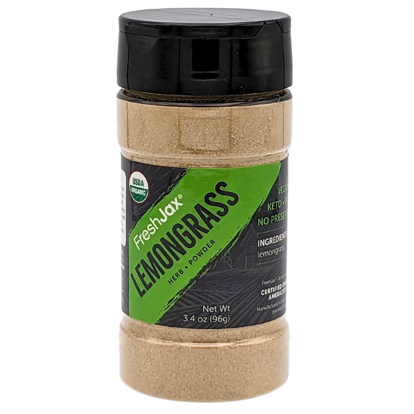 FreshJax Organic Lemongrass Powder 3.4 oz | Lemon Grass Spice for Thai Curry, Soups, Marinades, Broth, Stir Fry & Asian Recipes 