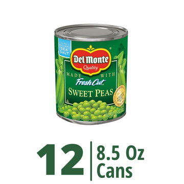 Del Monte FRESH CUT Sweet Peas, Canned Vegetables, 12 Pack, 8.5 oz Can