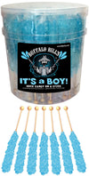 Buffalo Bills Its A Boy Light Blue Rock Candy On A Stick (36-ct tub wrapped rock candy sticks)