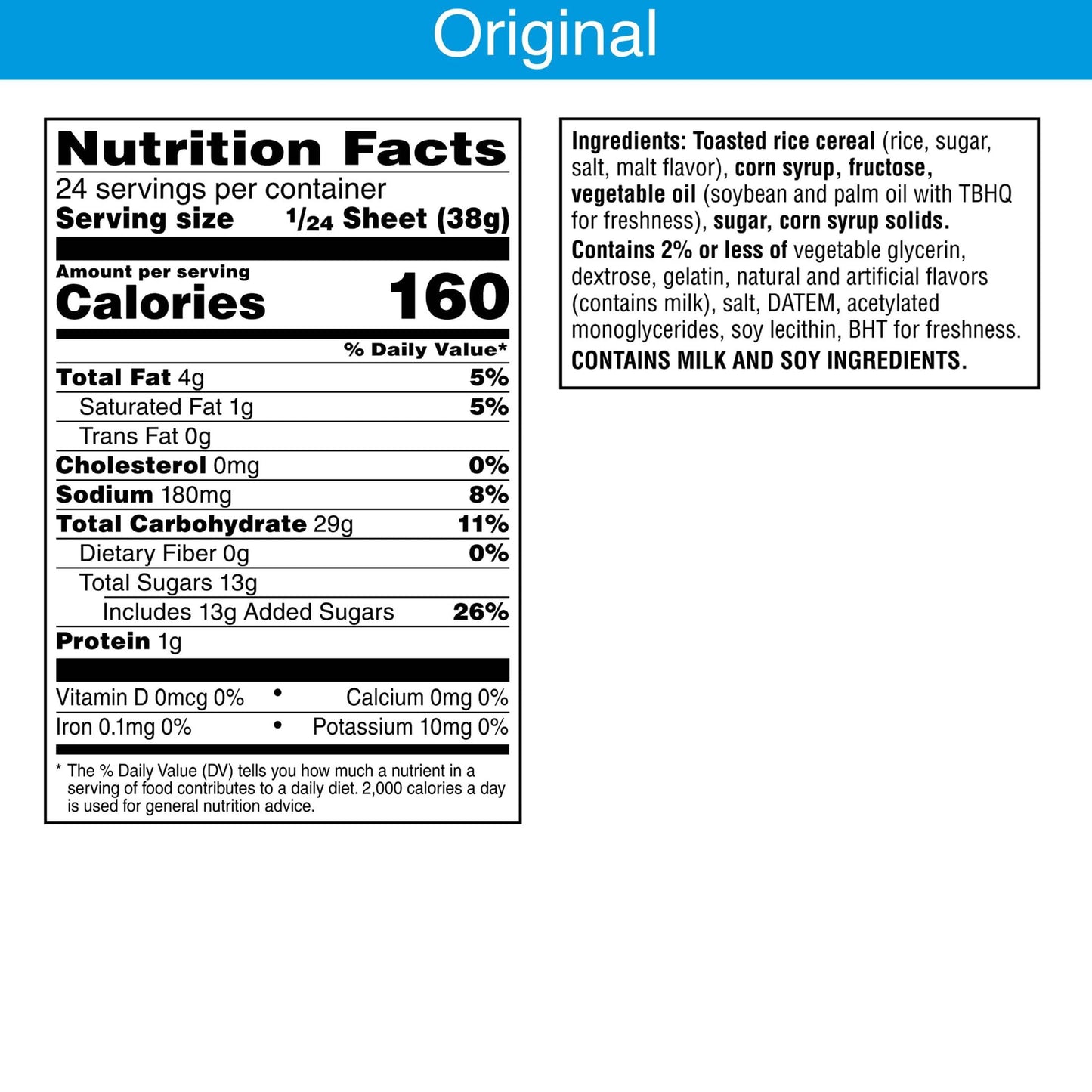 32Oz Kellogg'S Rice Krispies Treats Original Fun Sheet, Crispy Marshmallow, Large, Pack Of 1