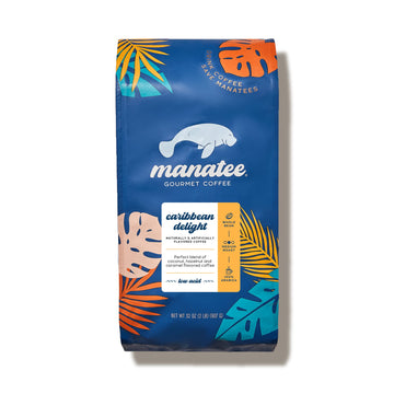 Manatee Gourmet Coffee, Whole Bean, Medium Roast, Caribbean Delight, 2 Lb Bag, 32 Oz
