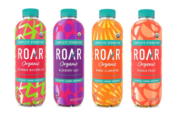 ROAR Organic Electrolyte Infusions Variety Pack - 4 Flavors, Low-Sugar, Coconut Water, 18 Fl Oz, Pack of 8