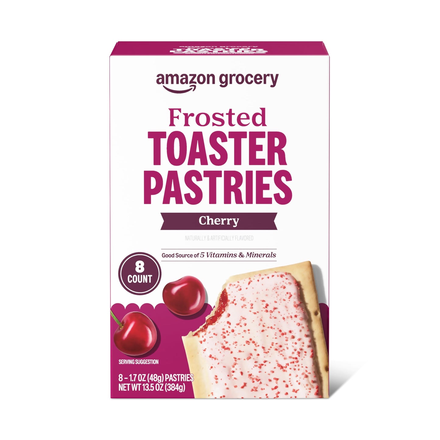 Amazon Grocery Frosted Toaster Pastries Cherry 13.5 Oz 8 Count