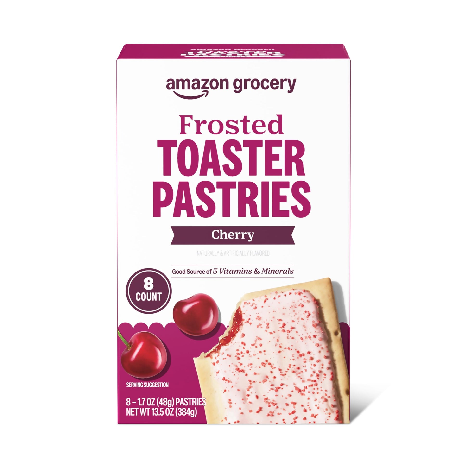 Amazon Grocery Frosted Toaster Pastries Cherry 13.5 Oz 8 Count