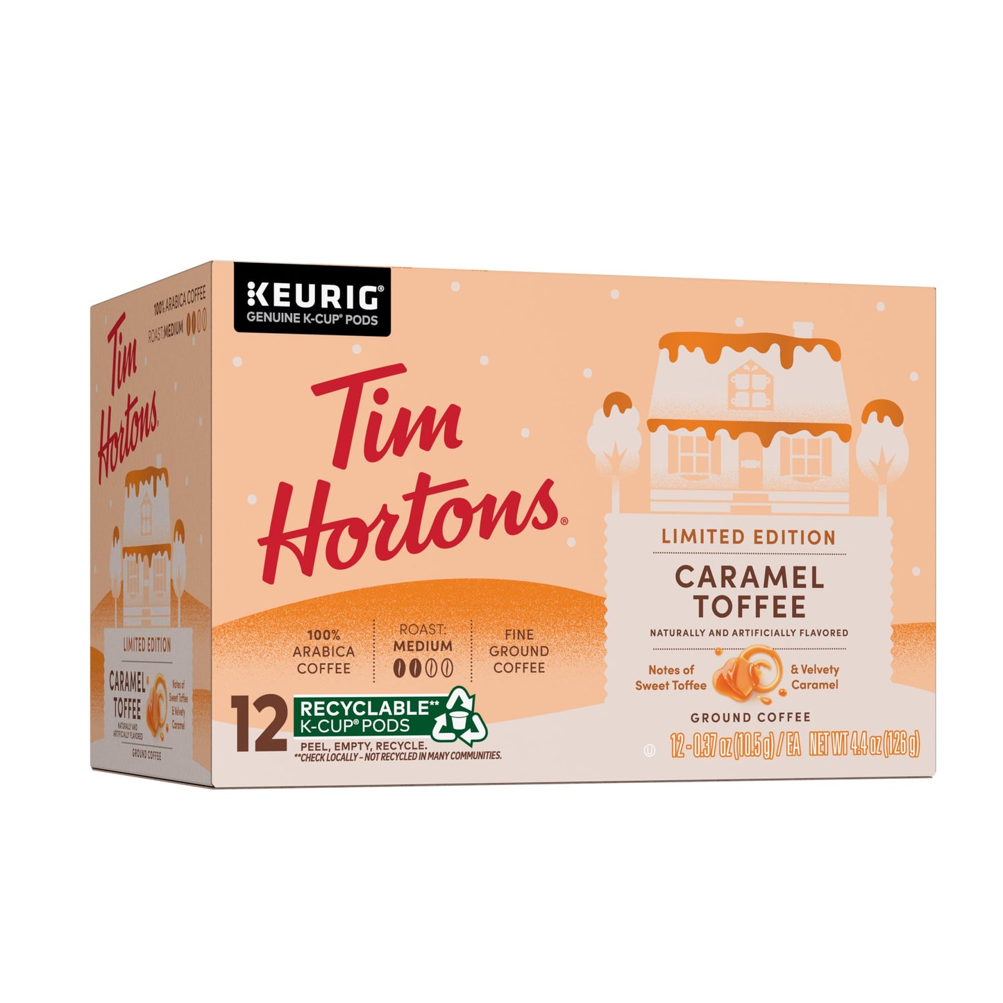 Tim Hortons KCUPs Caramel Toffee Flavored 100% Arabica Coffee, 12 Count (Pack of 1), Model 3202010