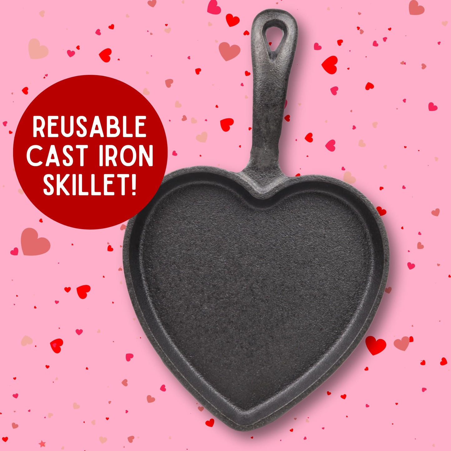 Valentines Heart Cast Iron Skillet With Hersheys Special Dark Brownie Mix, Instructions Included, Gourmet Dessert Gift, 4.8 Ounc