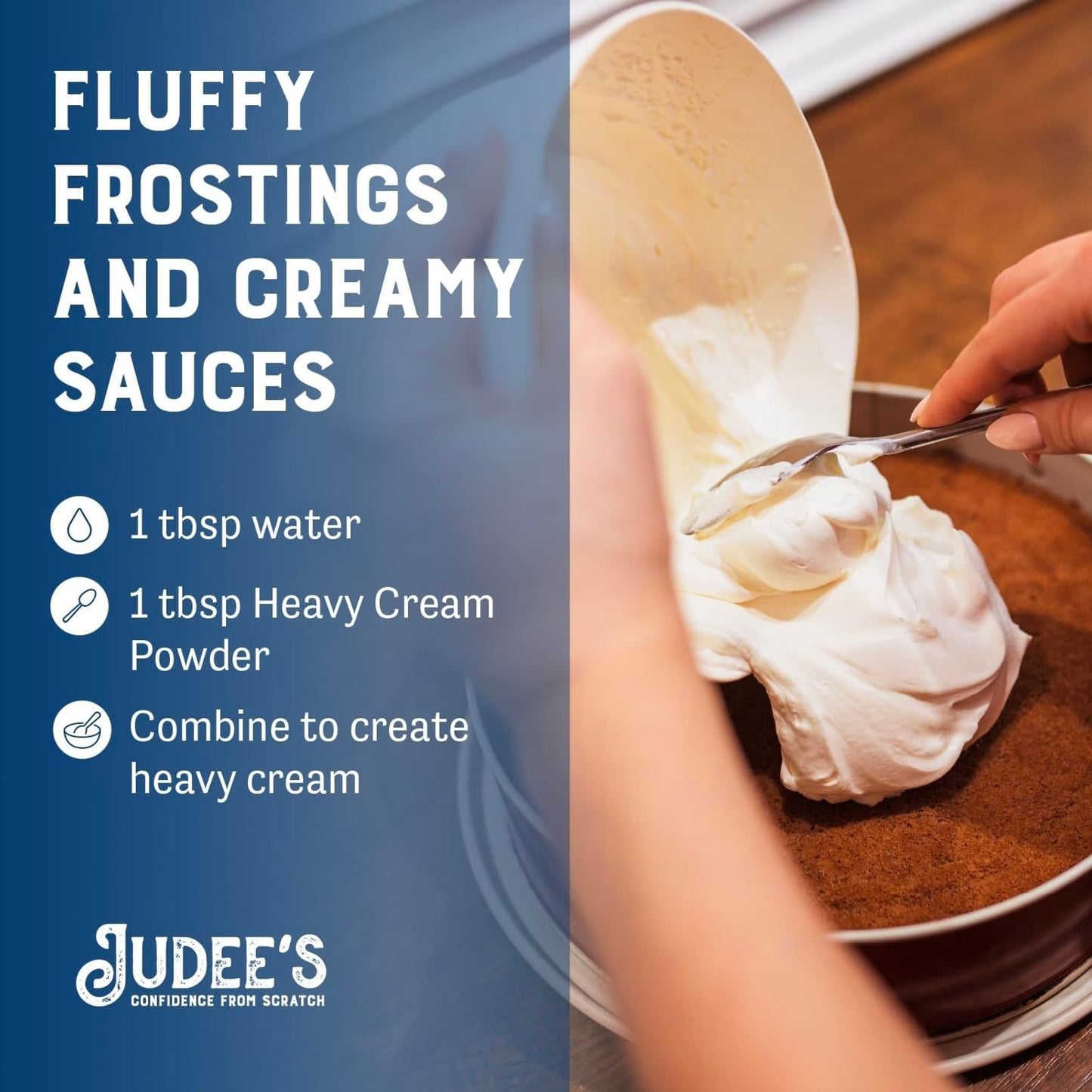 Judees Heavy Cream Powder - 11 oz - Baking Ingredients - Delicious and 100% Gluten-Free - Great for Coffee, Hot Chocolate, Sauc
