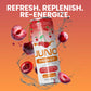 JUNO ENERGY Organic Cherry Sparkling Drink - Sugar Free Electrolytes  Energizing and Hydrating with 125mg Organic Caffeine from Green Coffee Beans  Organic Monk Fruit  Organic Sour and Black Cherry Juice & Electrolytes - Vegan  Gluten Free  12 Pack