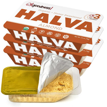 Ohgoodness! Organic Honey Halva - 3 Pack - Only Three Simple Ingredients, Melt-In-Mouth Snack & Dessert, Honey Sweetened Treat P