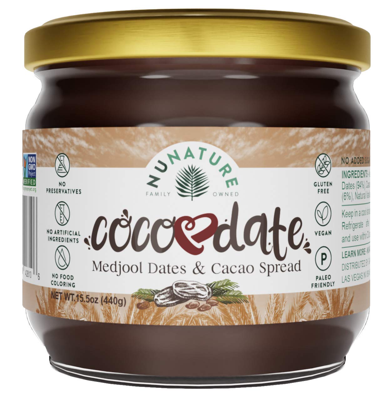 Nunat Date Cacao Spread ( 6 X 15.5 Oz   )