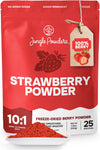 Jungle Powders Strawberry Powder 3.5 Ounce Bag Freeze Dried Strawberry Powder Dehydrated Strawberries Flavoring Additive Free Ex