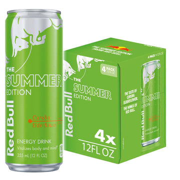 Red Bull Green Edition Curuba Elderflower Energy Drink, 12 Fl Oz, 4pk, Model RB242814