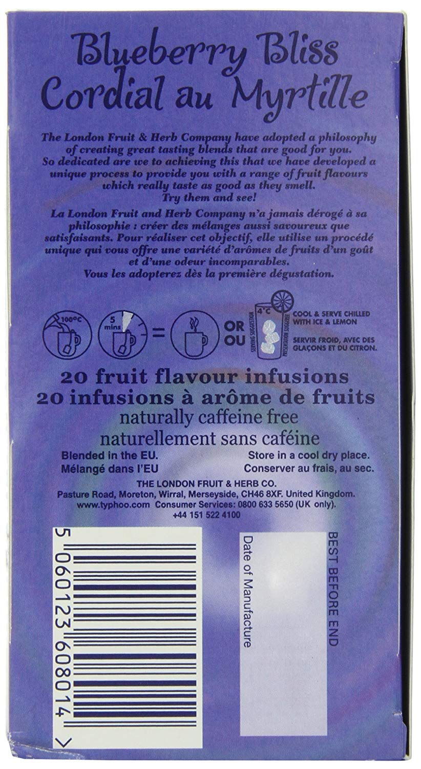 London Fruit & Herb Company Tea, Blueberry Bliss, 20 Count