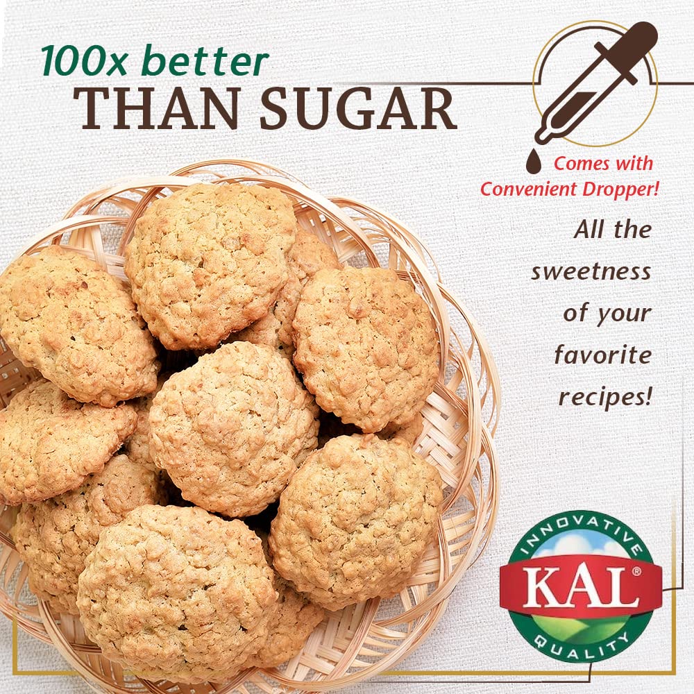 KAL Sure Stevia Drops, Natural Almond Flavor, Low Carb, Zero Calorie Sweetener, Keto Friendly, Great Tasting Liquid Stevia, Low