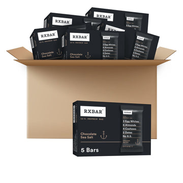 Rxbar Protein Bars, 12G Protein, Gluten Free Snacks, Chocolate Sea Salt (6 Boxes, 30 Bars)