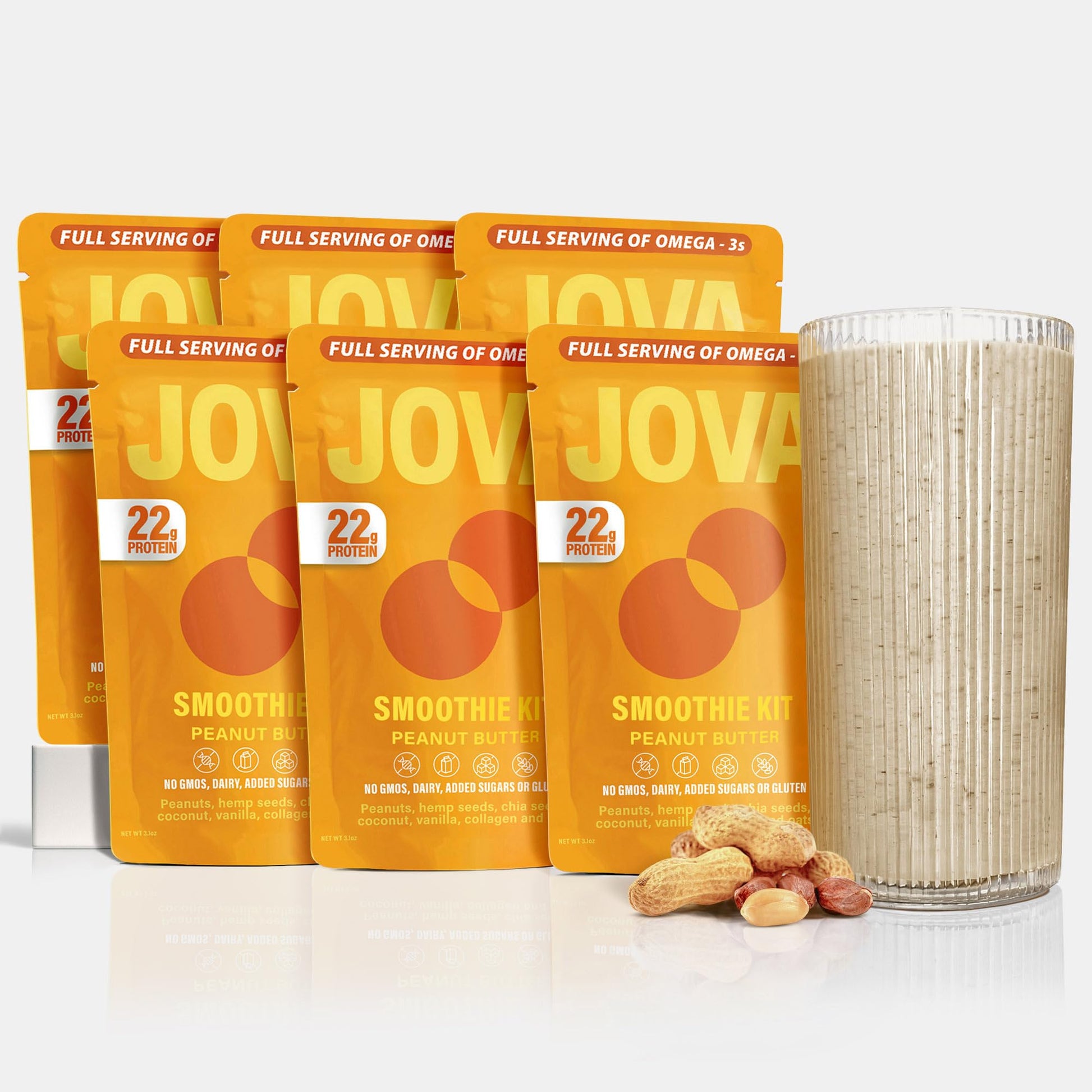 JOVA Superfood Meal Replacement Shake | 22g Protein, 10g Fiber, 10g Collagen, Omega-3 (Whole Foods: Oats, Peanuts, Hemp, Coconut