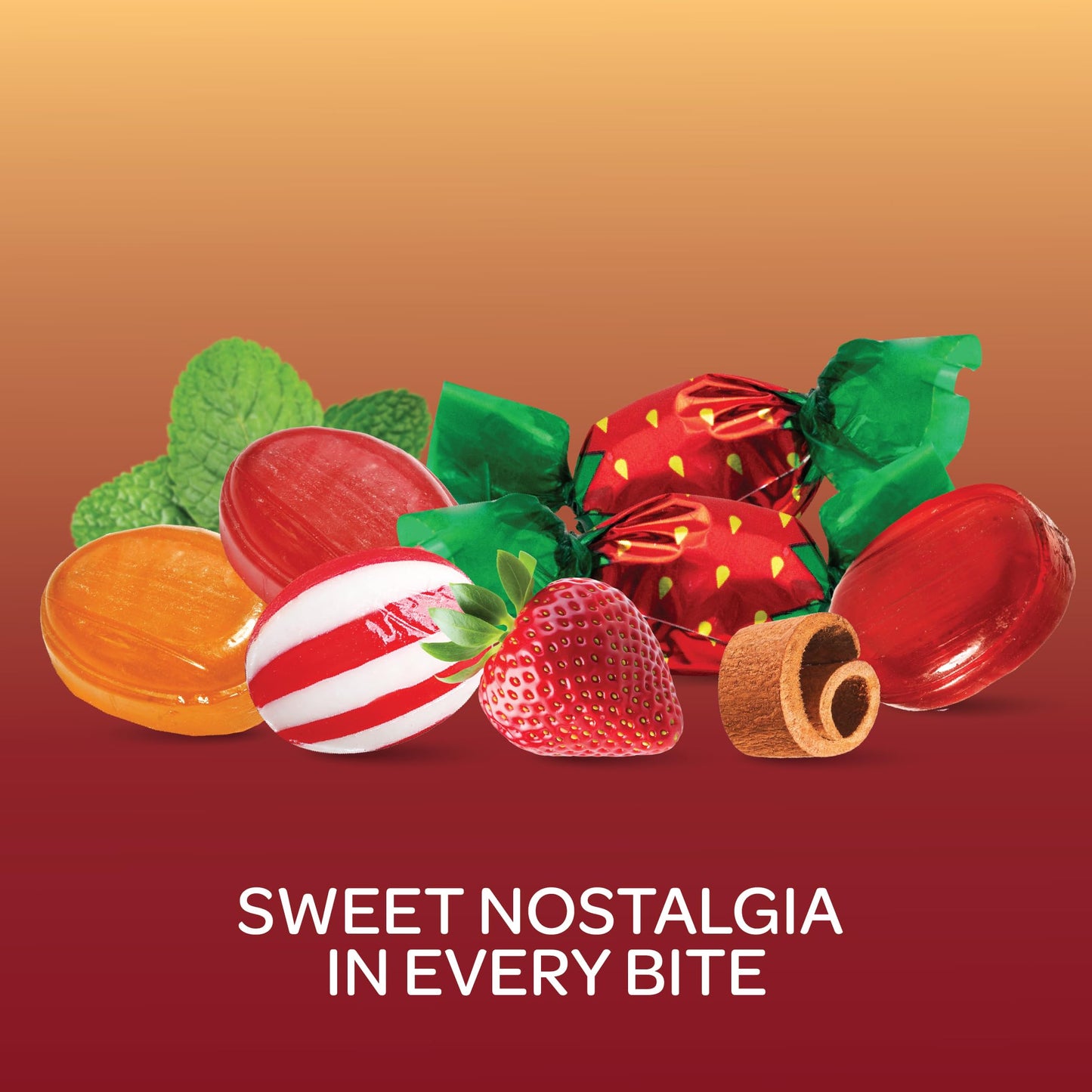 Old-School Hard Candy Assortment - Bulk Pack 2 Pounds - Cinnamon, Strawberry, Peppermint, Butterscotch, Fruit Flavors