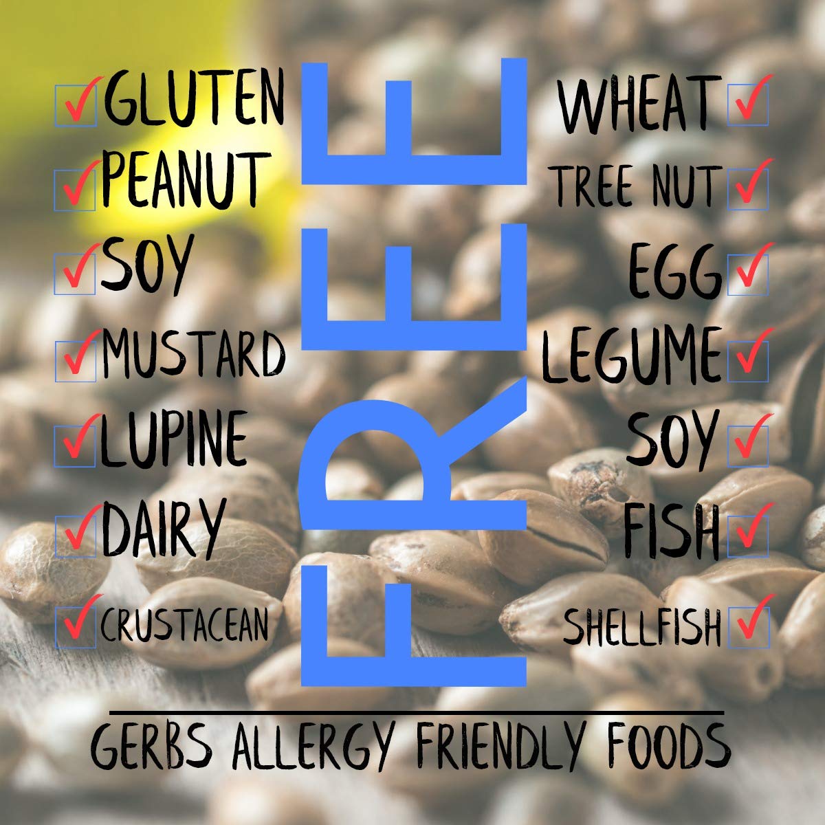 GERBS Roasted Unsalted Whole Hemp Seeds 2 LBS. Premium Grade | Resealable Bulk Bag |High in Magnesium, Protein & Fiber| Gluten P
