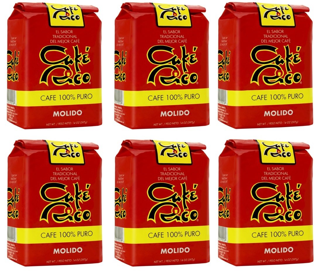 Cafe Rico Ground Regular Puerto Rican Coffee In Bag, 14 Ounce (Pack Of 6)