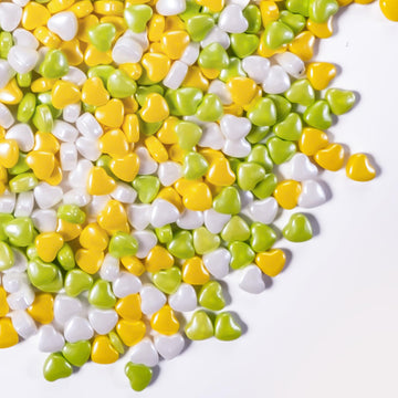 Cobakey Easter Sprinkles for Cookies 3.52 Ounce Spring Sprinkles for Baking Yellow & Green Edible Heart Perfect for Easter Cake 