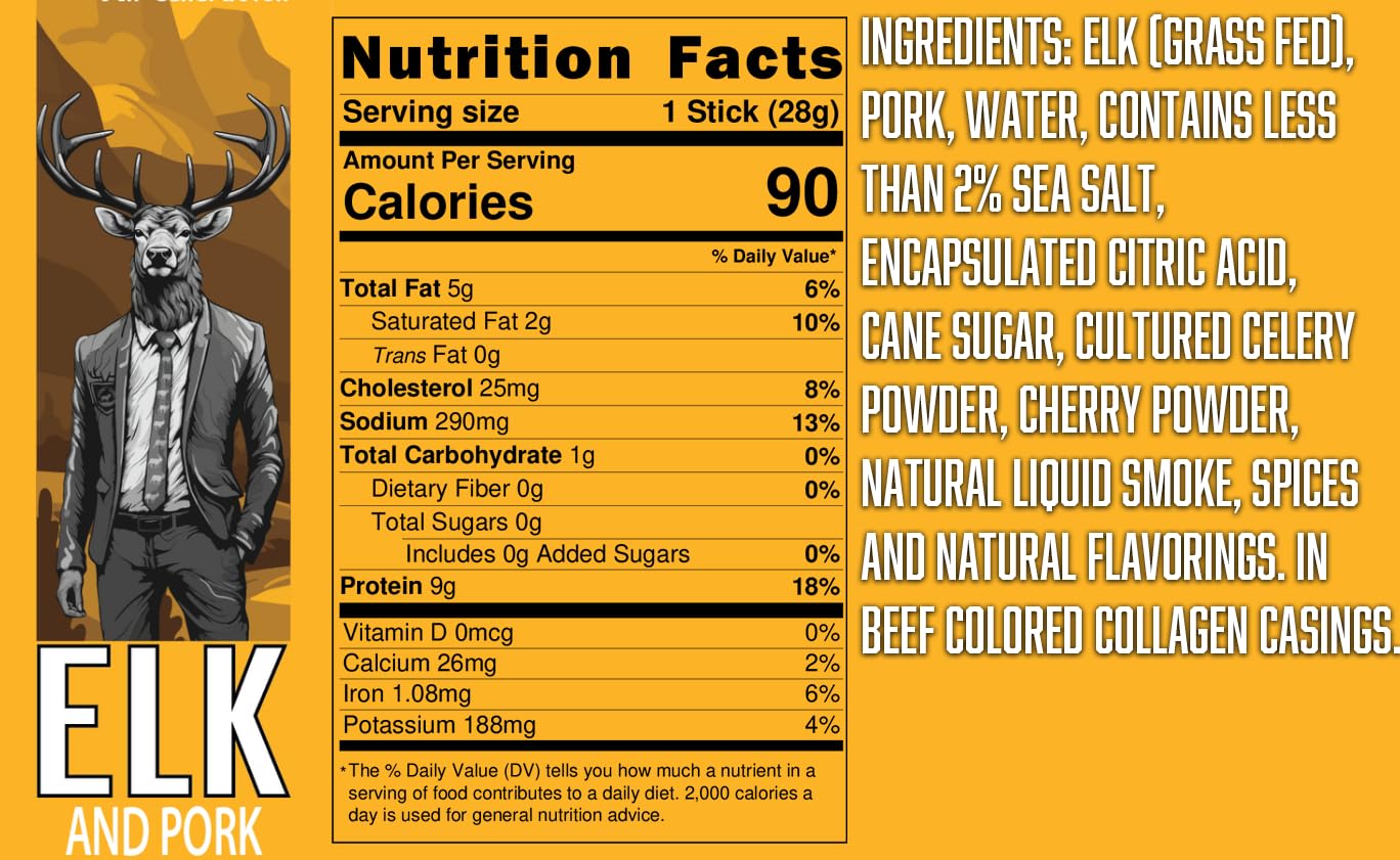 Pearson Ranch Since 1959 Meat Sticks Variety - Elk, Buffalo, Venison, Wild Boar - Exotic Jerky Sticks, No Added Nitrites, High-P