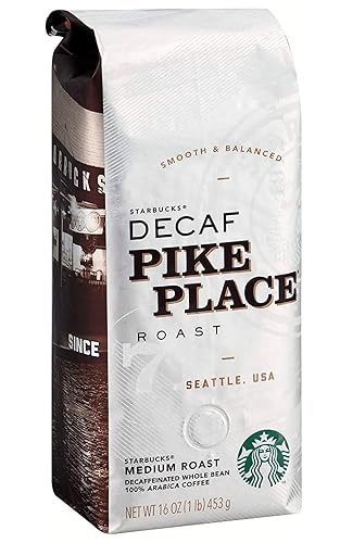 Starbucks Decaf Whole Bean Coffee, Pike Place, 16 Oz
