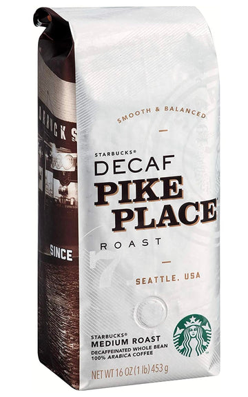 Starbucks Decaf Whole Bean Coffee, Pike Place, 16 Oz