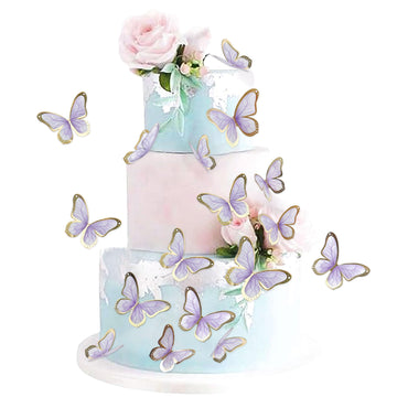Ercadio 30 Pack 3d Butterfly Cake Toppers Purple Butterfly Cake Toppers Mix Sizes Waterproof Arts Butterfly Cupcake Picks for Ba