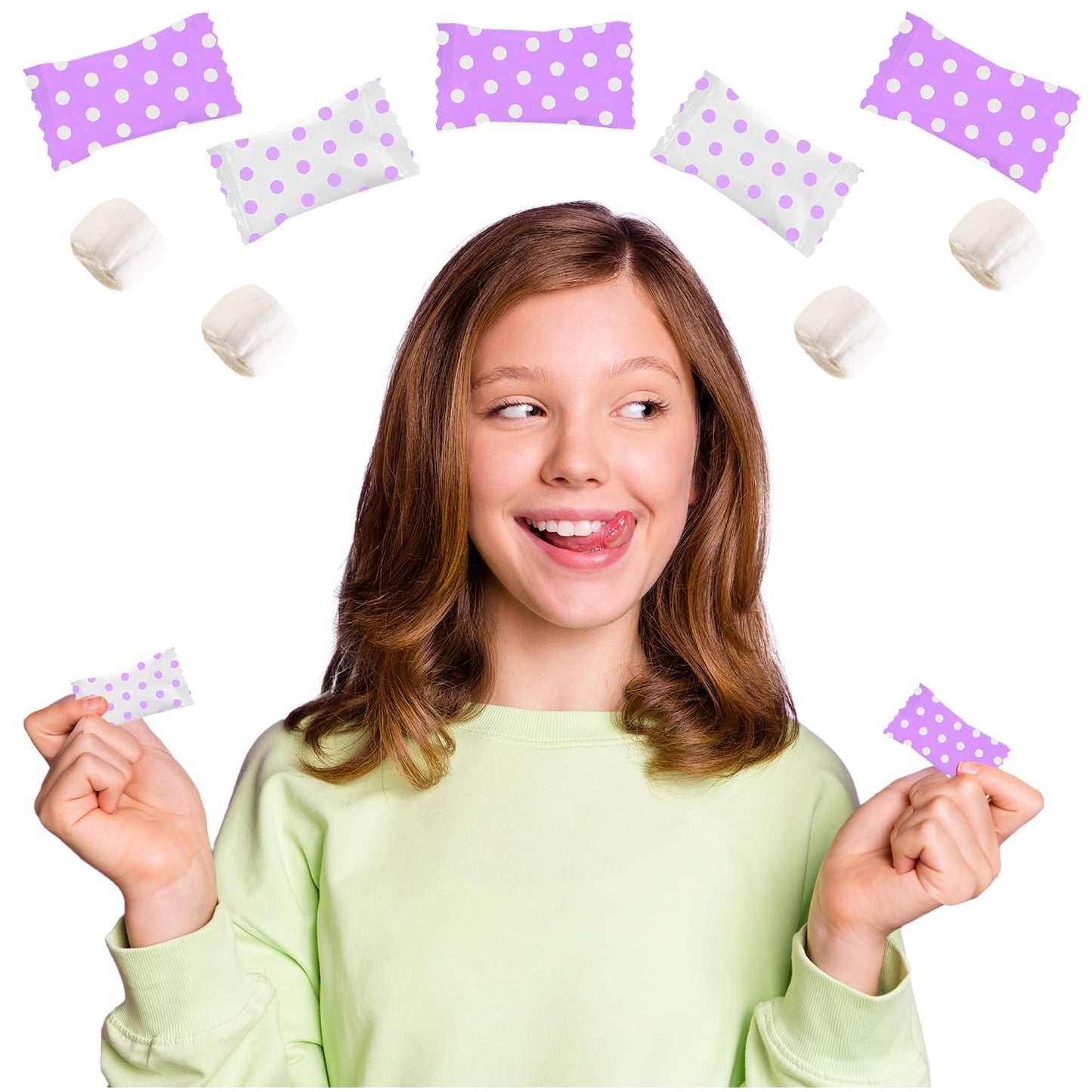 Fruidles Big Dots Buttermints, After Dinner Mints, Fat-Free, Kosher Certified, Individually Wrapped (Lavender, 55 Pieces)