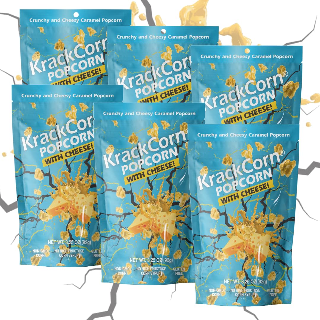 KrackCorn Cheese & Caramel Popcorn, Gluten Free, Non-GMO, 3.25oz (Pack of 6)